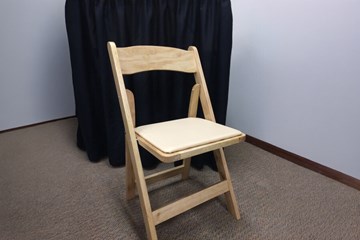 Natural Wood Folding Chair With Padded Seat